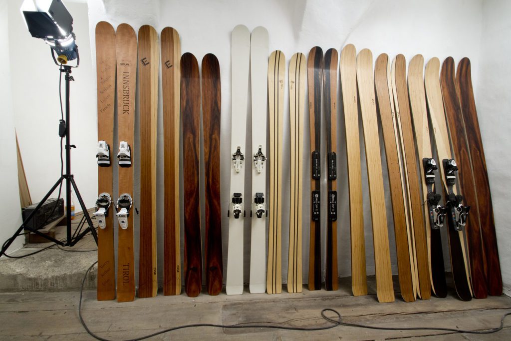 skis handmade wooden freeride freestyle alpine